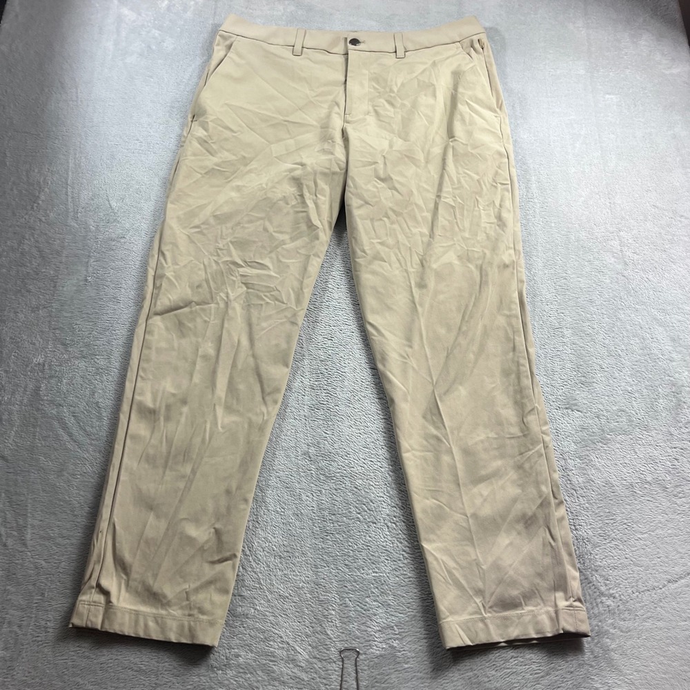 Lululemon Commission Slim-Fit Pant 35 Tan Khaki Recycled Tech Trousers LM5AOSS